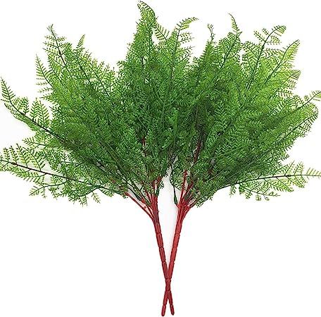 CATTREE Artificial Shrubs Bushes, Plastic Fern Leaves Persian Grass Fake Plants Wedding Indoor Ou... | Amazon (US)