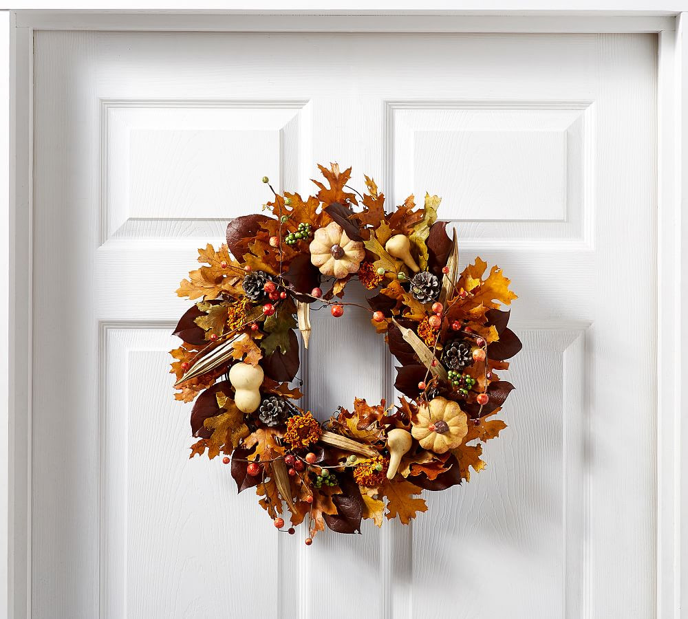 HomeSearch ResultsDried Autumn Pumpkin Wreath | Pottery Barn (US)