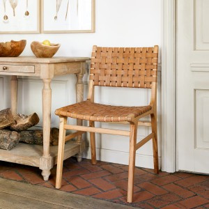 Woven Leather Dining Chair | Wisteria