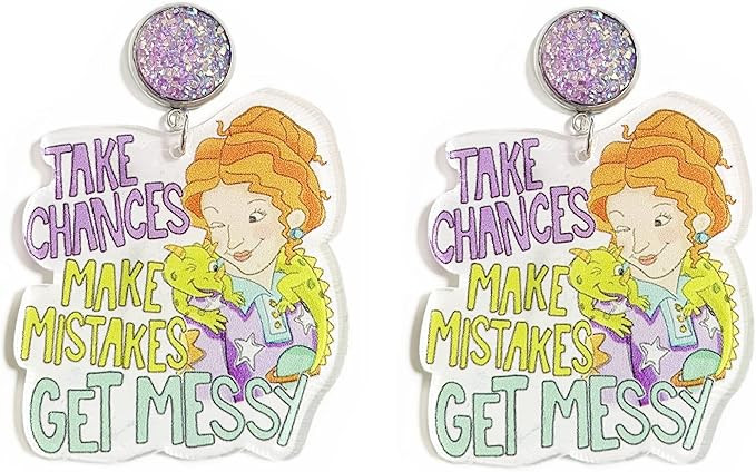 Colorful Resin Acrylic Teacher Student Dangle Earrings Cute Rainbow Earrings for Women Girls Jewe... | Amazon (US)