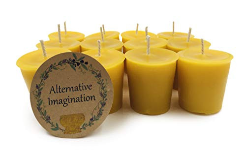 12 Pack of Beeswax Votive Candles - 100% Pure, Natural Beeswax with Natural Light Honey Scent - 15 Hour Burn - Alternative Imagination | Amazon (US)