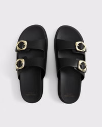 Hardware Footbed Slide Sandals | Abercrombie & Fitch (US)