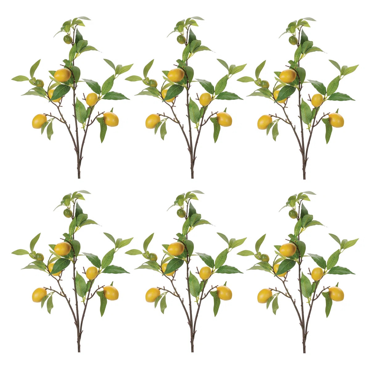 Lemon Fruit Foliage Branch (Set of 6) | Wayfair North America
