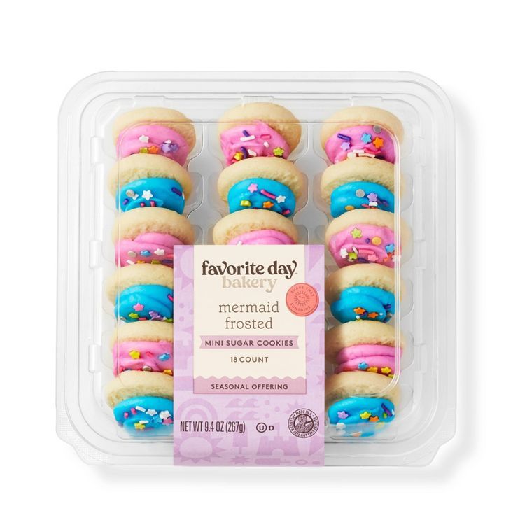 Mermaid Mini Frosted Sugar Cookies - 9.4oz/18ct - Favorite Day™ | Target