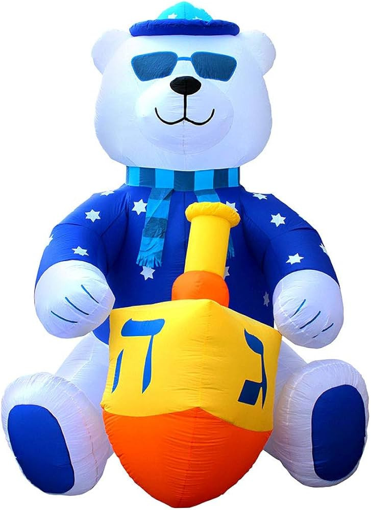 Jumbo 11' ft Hanukkah Inflatable Yard Decoration Lighted Chanukah Themed Bear Blowup Indoor and O... | Amazon (US)