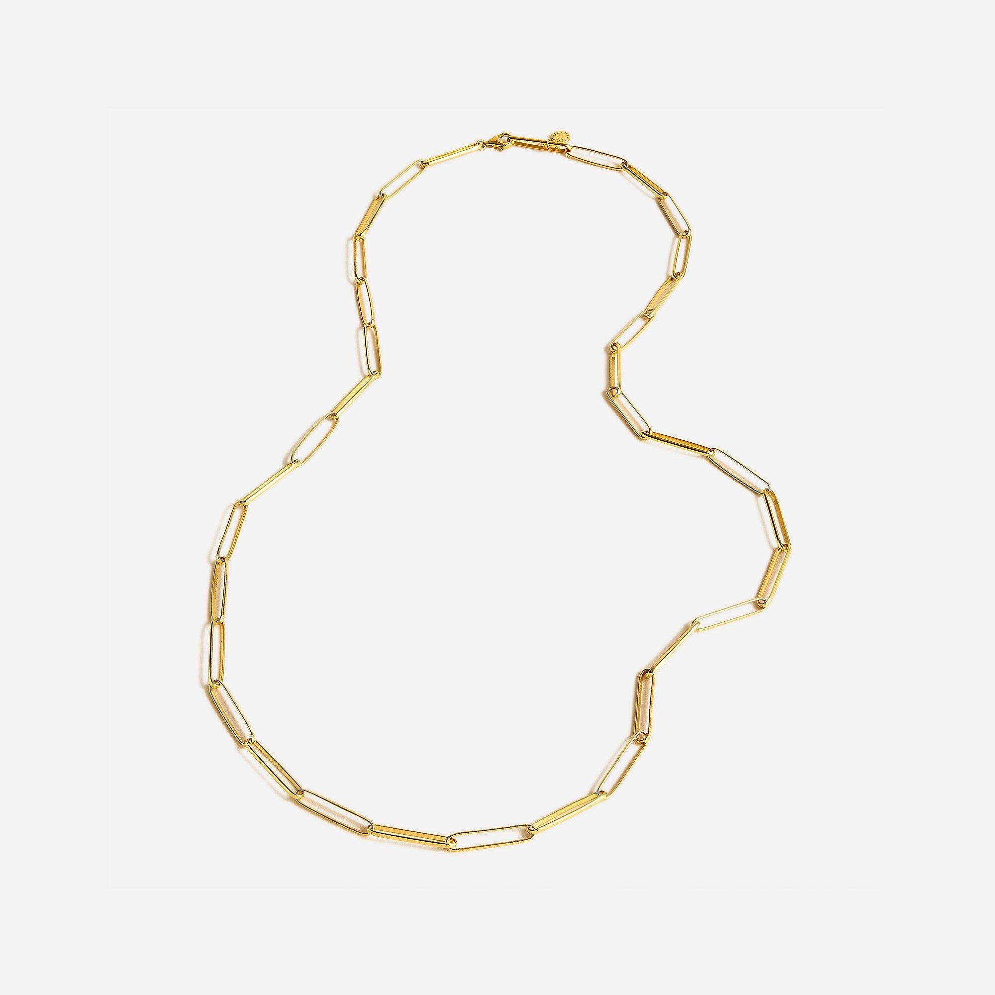 Demi-fine 14k gold-plated long paper clip necklace | J.Crew US
