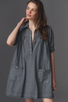 Pilcro Cotton Workwear Swing Mini Dress | Anthropologie (US)