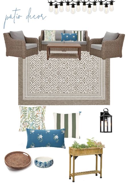 Patio rug, option 2! It doesn’t look like much in the mood board, but I love the idea of the rug blending into the deck a bit more to let the pillows and all my plants shine!