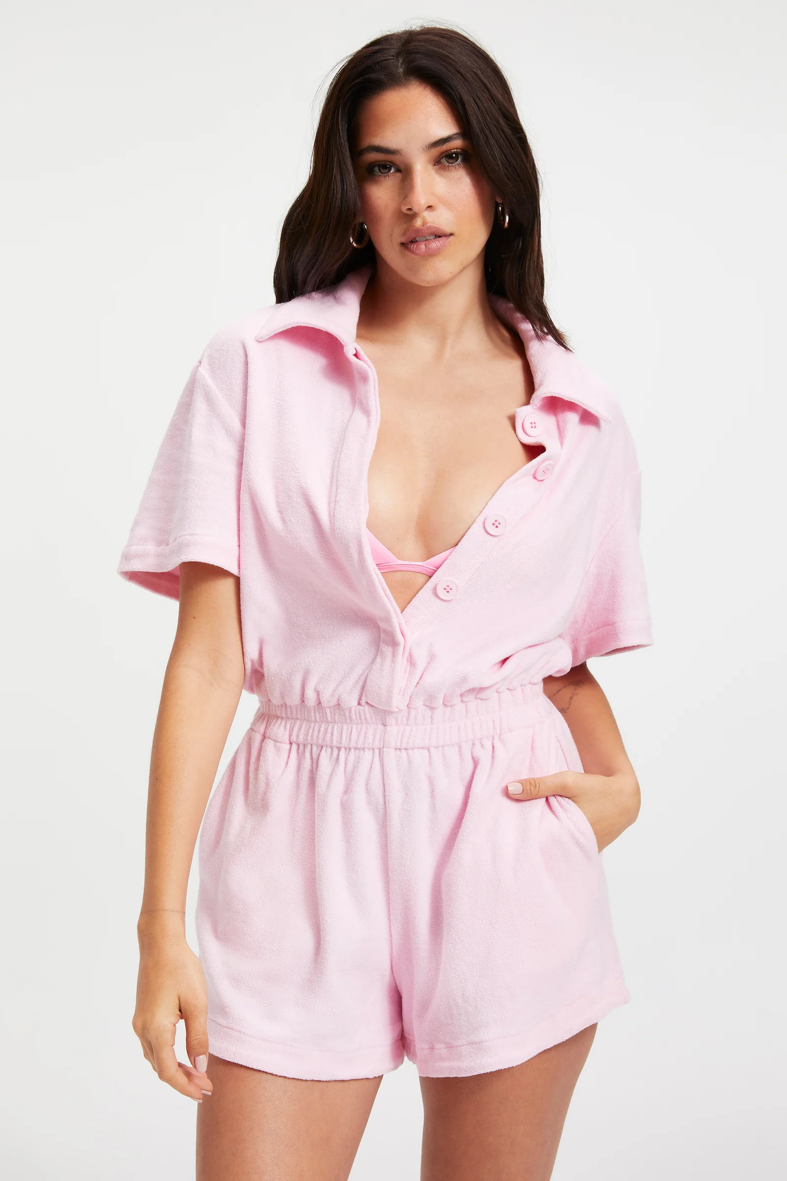 terry romper | Good American