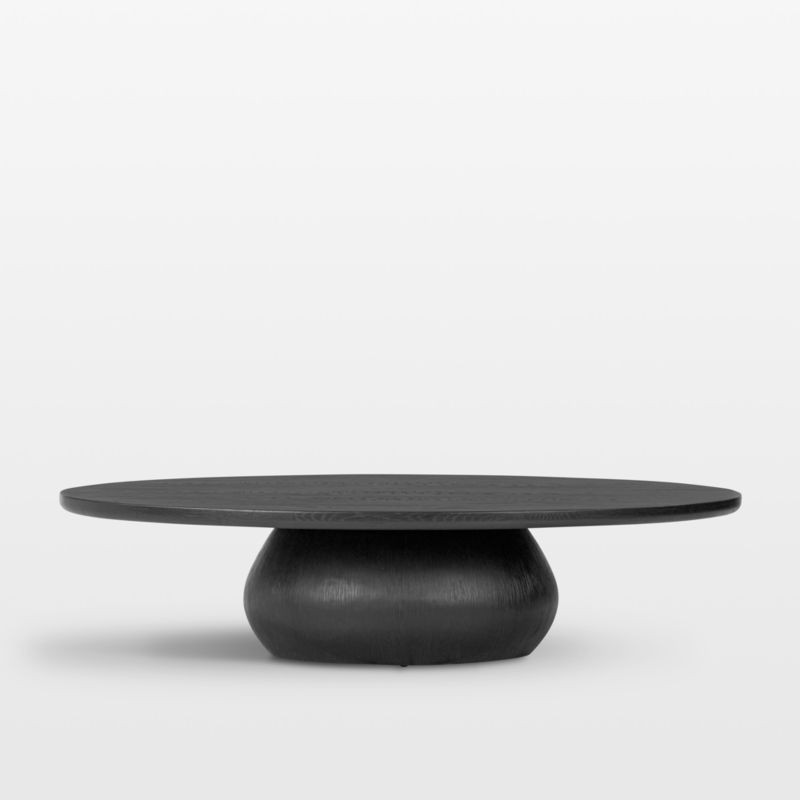 Axel Worn Black 60"" Oval Coffee Table | Crate & Barrel