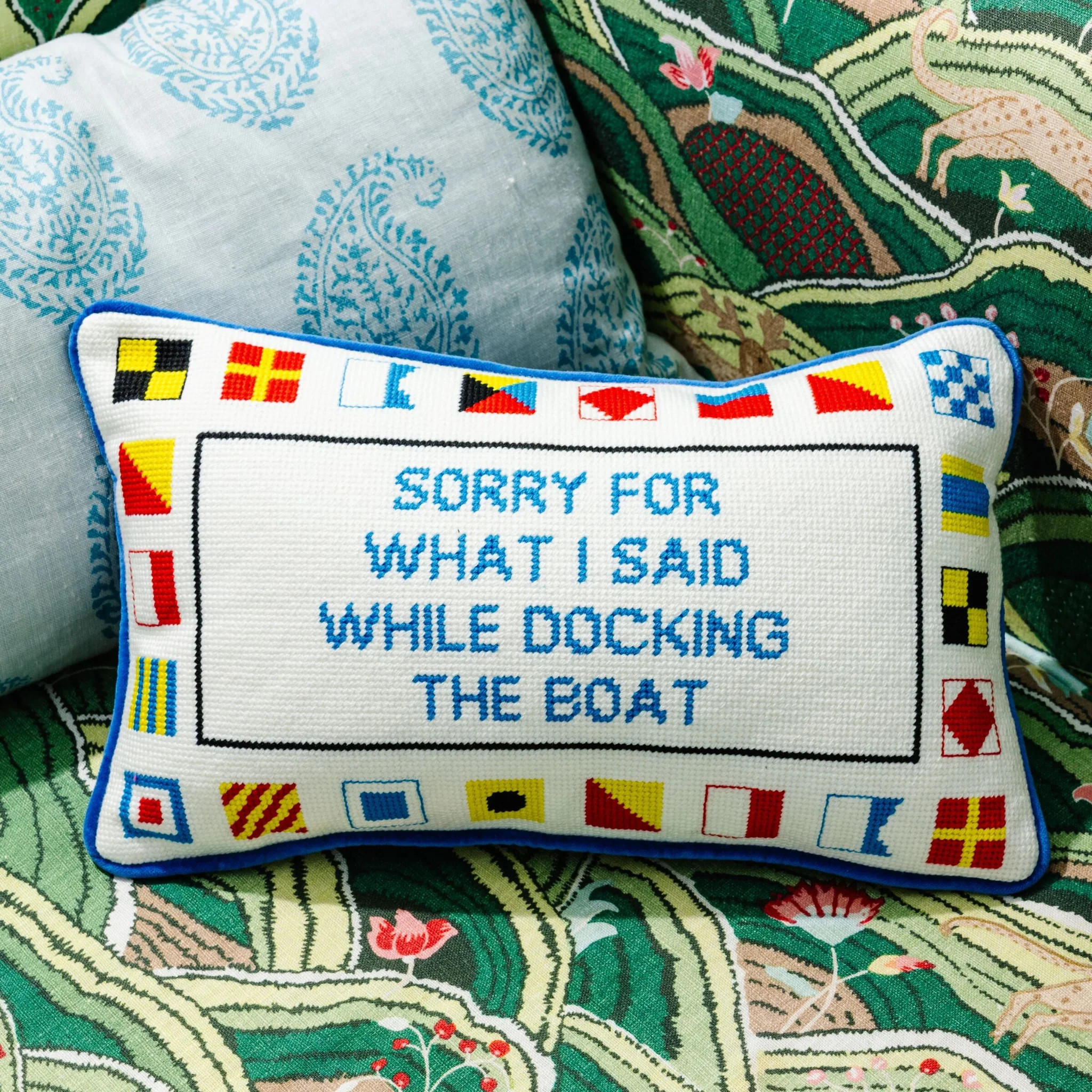 Docking The Boat Needlepoint Pillow | Furbish Studio