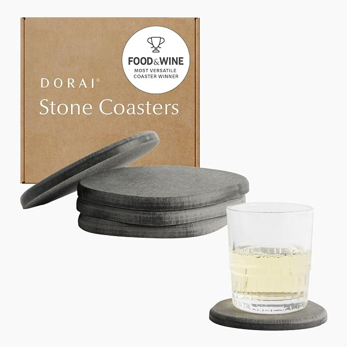 Dorai Home Stone Coasters Set - Diatomaceous Earth Water-Absorbing Drink Coaster for Coffee Table... | Amazon (US)