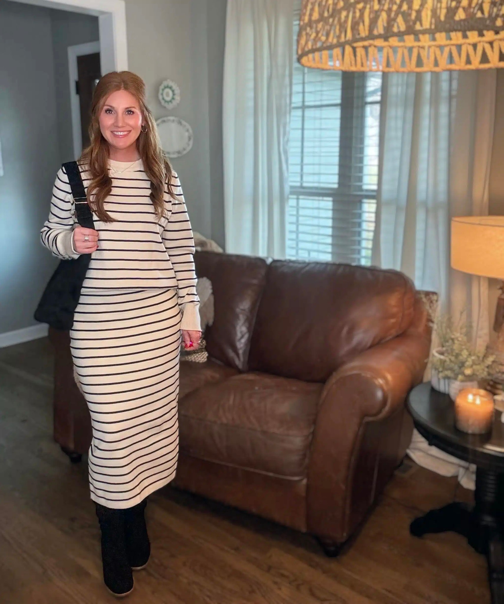Amazon fashion finds for 2026! Stephanie is wearing her true size small in this two piece striped set. This set is a great price and comes in multiple colors. Both pieces can be worn together or each separately for more wear. 

#LTKWorkwear #LTKOver40 #LTKPetite
