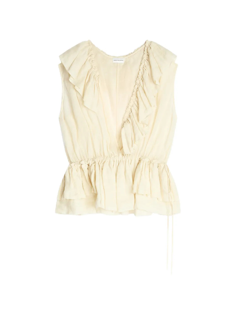 DRIES VAN NOTEN Ruffled Top | Neutrals | FARFETCH IL | Farfetch Global
