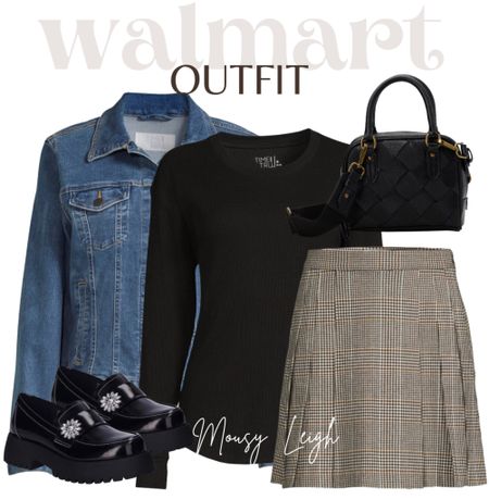 Walmart Fall Fashion! Plaid skirt, long sleeve, denim jacket, lifers, and crossbody bag! 

fall, fall style, fall outfit, fall outfit idea, fall outfit inspo, fall outfit inspiration, fall look, fall fashions fall tops, fall shirts, flannel, hooded flannel, crew sweaters, sweaters, long sleeves, pullovers, walmart, walmart finds, walmart find, walmart fall, found it at walmart, walmart style, walmart fashion, walmart outfit, walmart look, outfit, ootd, inpso, bag, tote, backpack, belt bag, shoulder bag, hand bag, tote bag, oversized bag, mini bag, denim, jacket, outerwear, sweater, knit sweater, cropped sweater, fitted sweater, oversized sweater, pull over sweater, loafers, 

#LTKSeasonal #LTKstyletip #LTKshoecrush