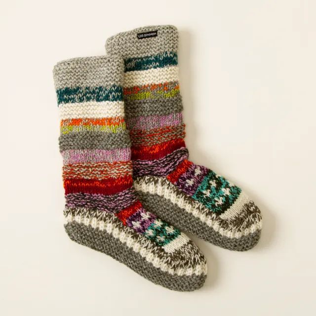 Rainbow Slipper Socks | UncommonGoods