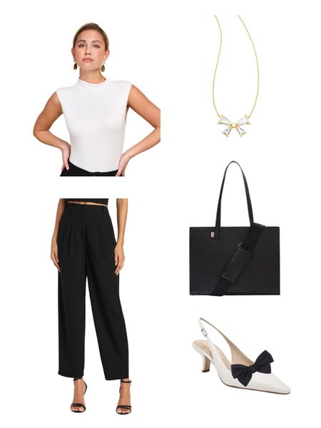 Black and white corporate work outfit for the office! 

#LTKstyletip #LTKfindsunder50