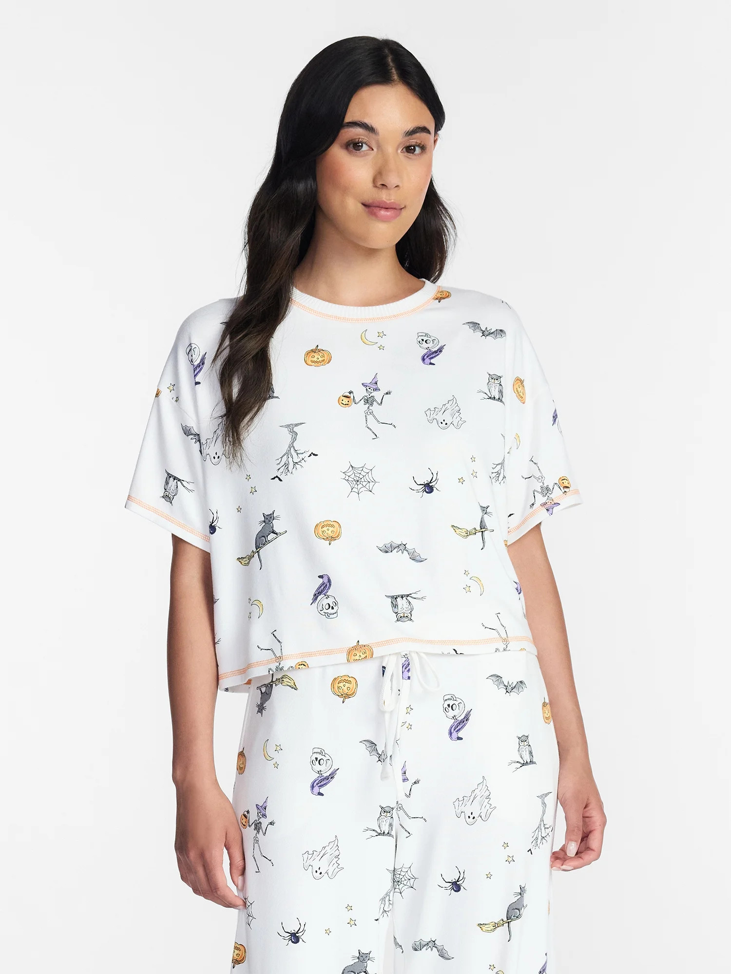 Way to Celebrate Women's Hacci Knit Short Sleeve Sleep Top, Sizes XS to 3X | Walmart (US)