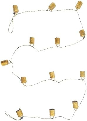 Creative Co-Op Metal Bell Garland with Black and White String, Antique Gold Finish | Amazon (US)