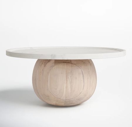 Round modern round wood and concrete look coffee table 

#LTKover40 #LTKhome #LTKsalealert