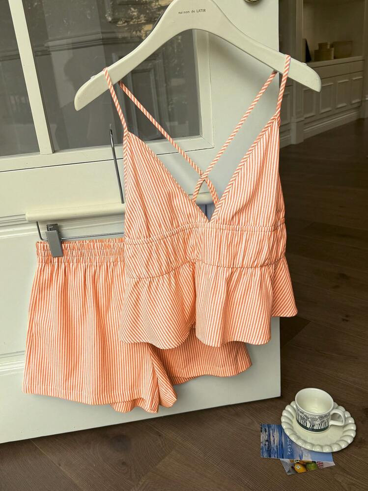 Comfortcana Summer Vacation Outfits Beach Two Pieces Set Women Island Vacation Outfits Orange Two... | SHEIN