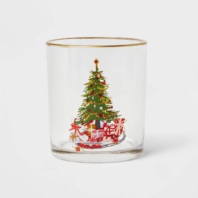 13.8oz Glass Christmas Tree Short Tumbler - Threshold&#8482; | Target