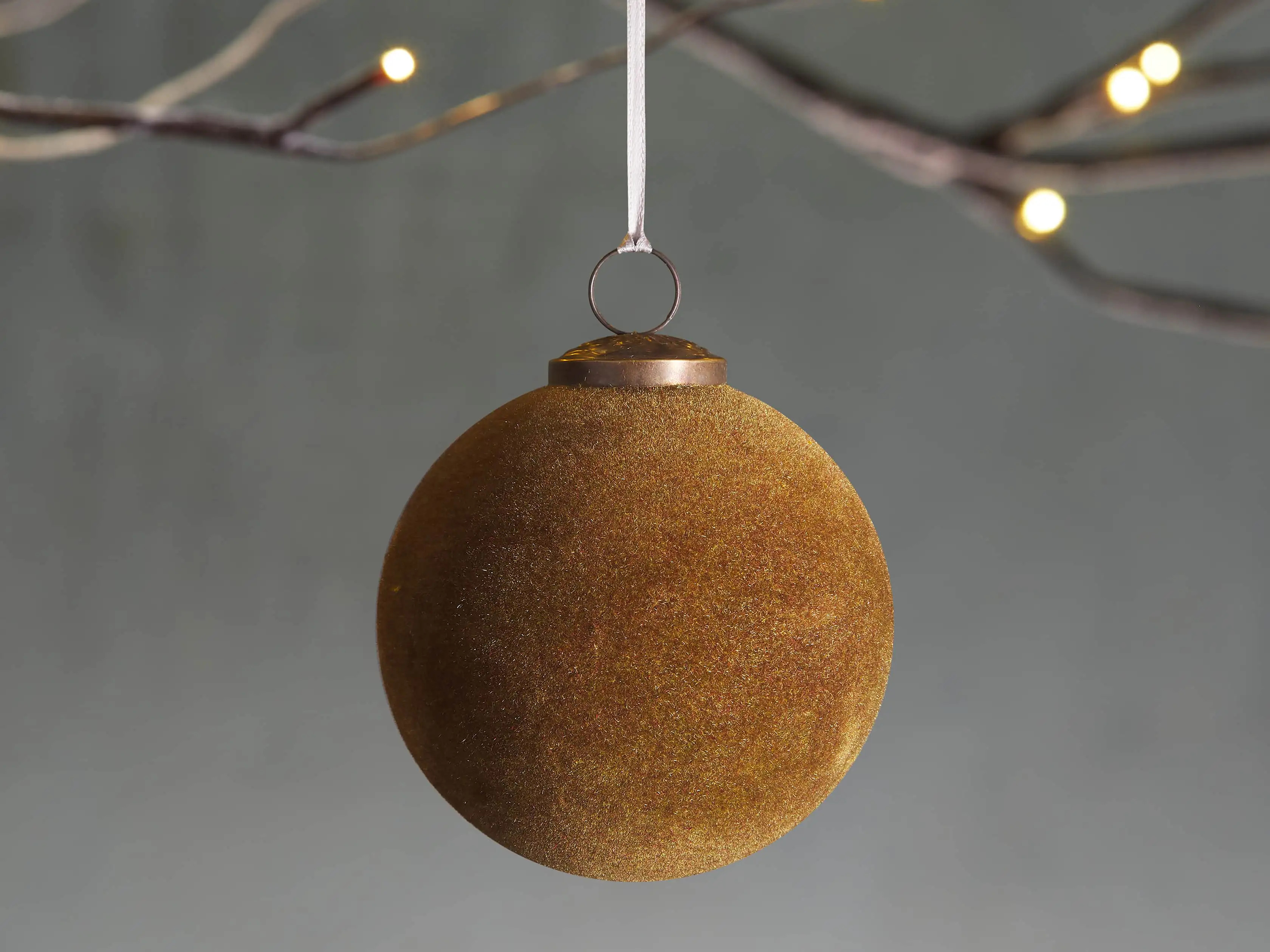 Moss Flocked Velvet Ornaments (set of 6) | Arhaus | Arhaus
