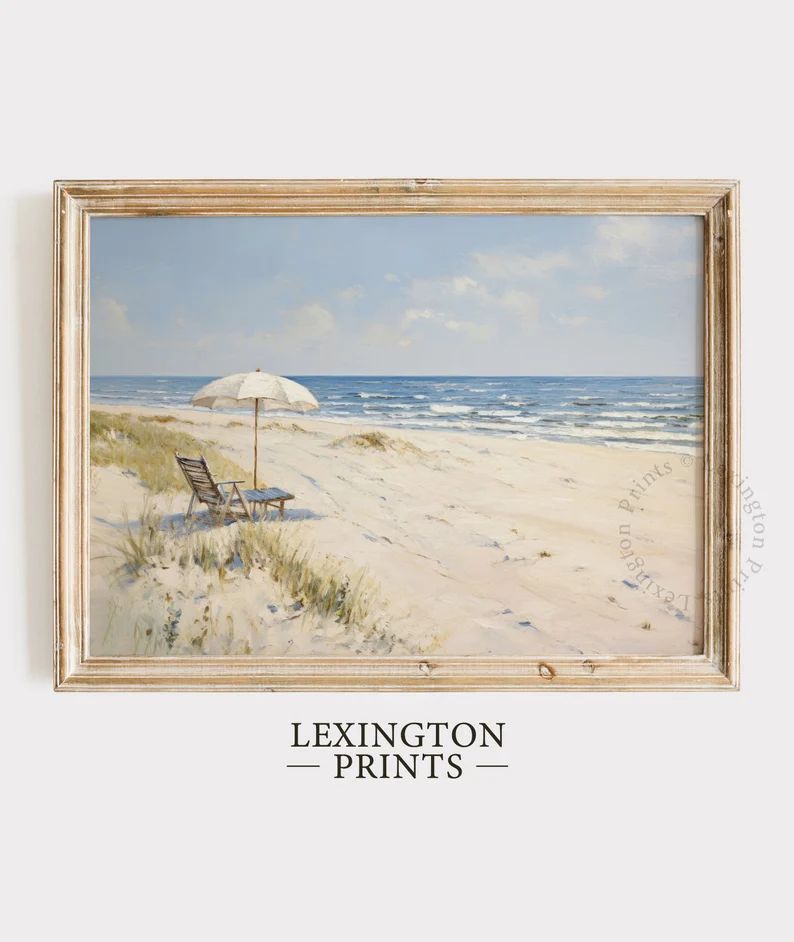 Summer Printable Beach Coastal Painting, Vintage Beach Print Coastal Print Summer Print, Ocean Wa... | Etsy (US)