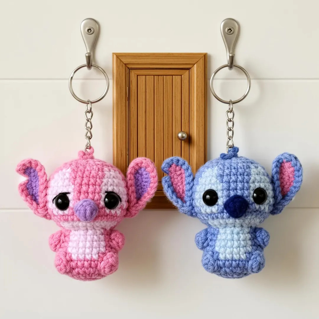 Stitch & Angel Crochet Pattern Keychain Pattern PDF | Detailed Photo Guide | Easy Crochet Keyring... | Etsy (US)