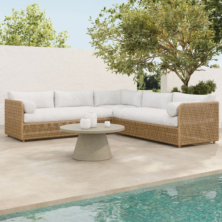 Coastal Outdoor 3-Piece L-Shaped Sectional (99") | West Elm (US)