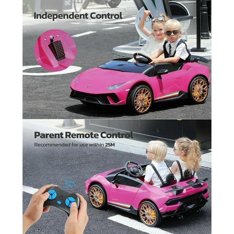 Lamborghini Powered Ride on Cars, 12V Electric Vehicle Real 2 Seater with Parent Remote, Maximum ... | Walmart (US)