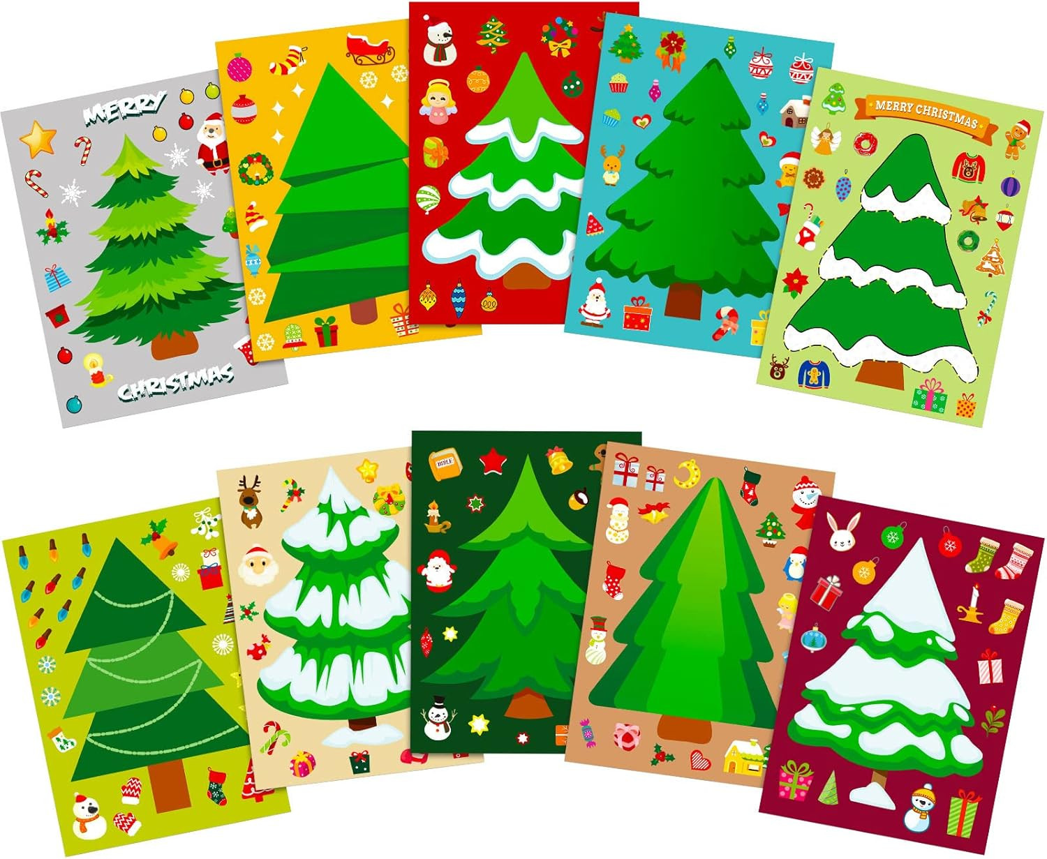 Zonon 40 Sheets Make a Christmas Tree Stickers, Christmas Activities Christmas DIY Craft Wall Sti... | Amazon (US)