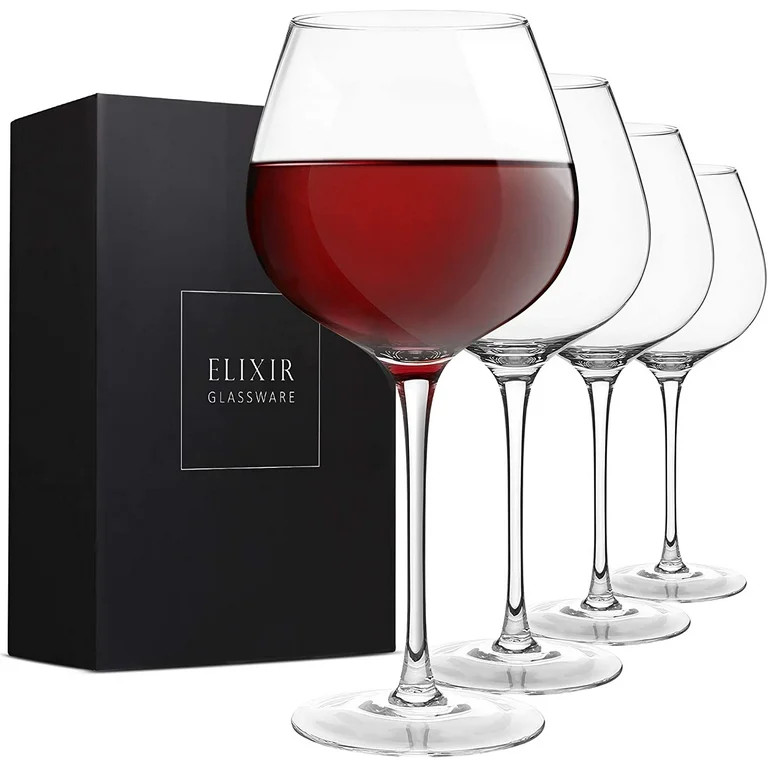Elixir Large Crystal Wine Glasses 22oz x 4 - Red & White Wine - Modern Design - Perfect Gift | Walmart (US)
