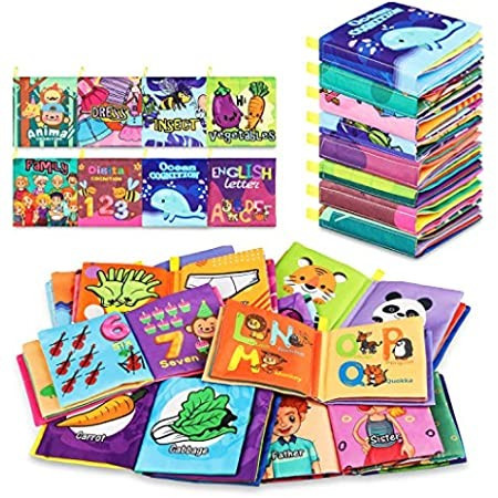 Baby Books Toys,Tencoz Soft Crinkle Cloth Books Early Education Learning Toys Gifts for Infants, Tod | Amazon (US)