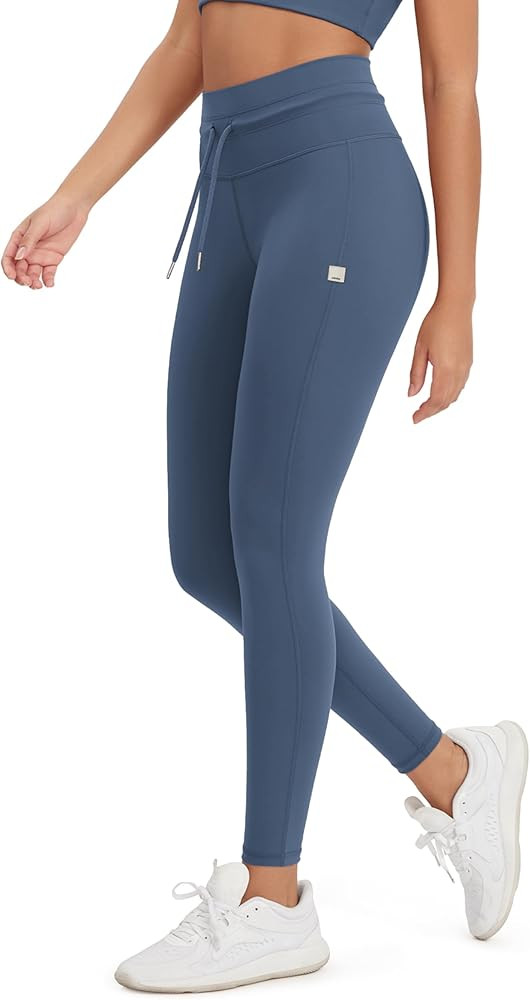 ODODOS Women's Drawstring Tie Daily Leggings 25" / 28" High Waist Workout Yoga Pants | Amazon (US)