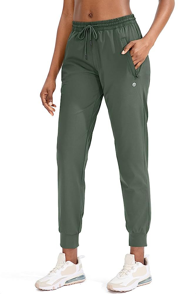 G Gradual Women's Joggers Pants with Zipper Pockets Tapered Running Sweatpants for Women Lounge, Jog | Amazon (US)