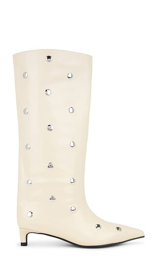 The Stacey Stud Boot in Ivory & Silver | Revolve Clothing (Global)