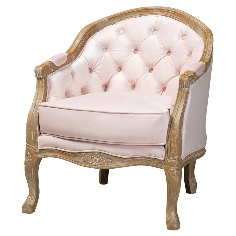 Baxton Studio Genevieve Traditional French Provincial Upholstered Wood Armchair | Walmart (US)
