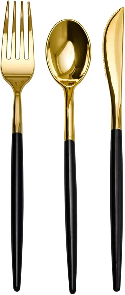 Trendables 120 Pack Disposable Silverware Set - Plastic Cutlery Dinnerware - Includes 40 - Plasti... | Amazon (US)