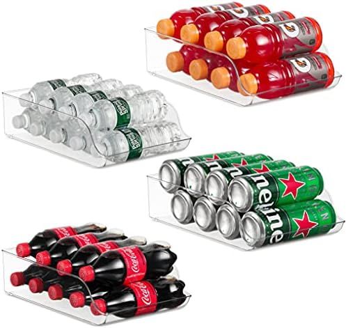 Set Of 4 Refrigerator Organizer Bins Plastic Fridge Water Bottle Storage Dispenser, Pop Soda Can ... | Amazon (US)