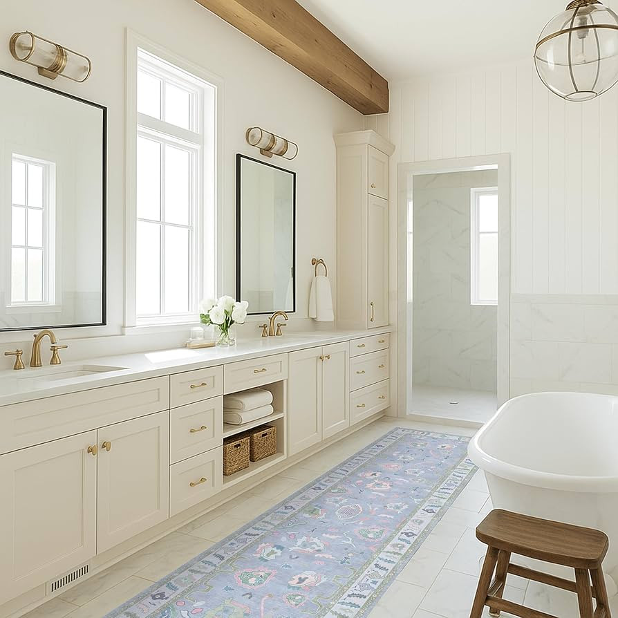 Fame Rugs Modern Oushak Rug 2'5x13, Vintage Turkish Lavender Oriental Antique Inspired Extra Long... | Amazon (US)