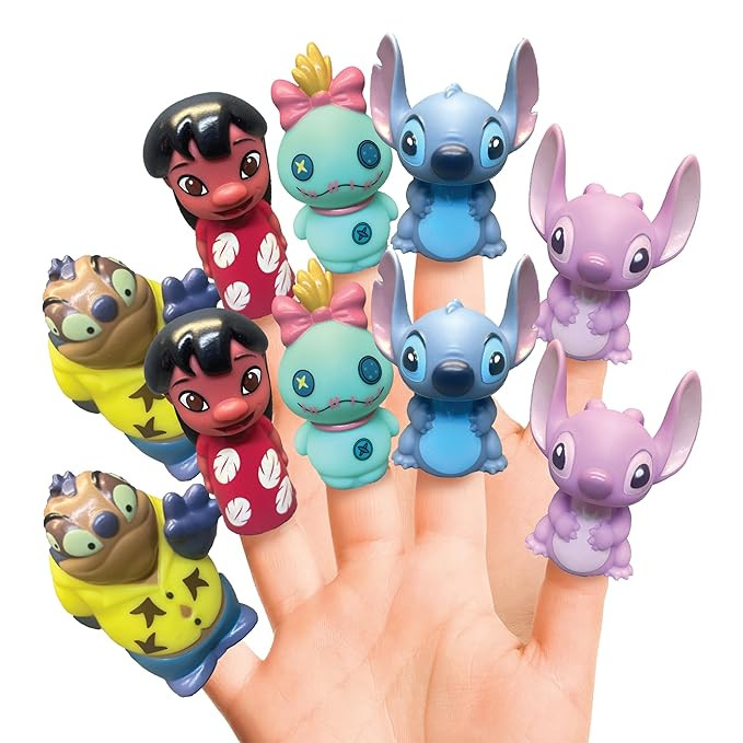 Disney Lilo & Stitch 10 Piece Finger Puppet Set - Educational Play, Party Favors, Bath and Pool T... | Amazon (US)