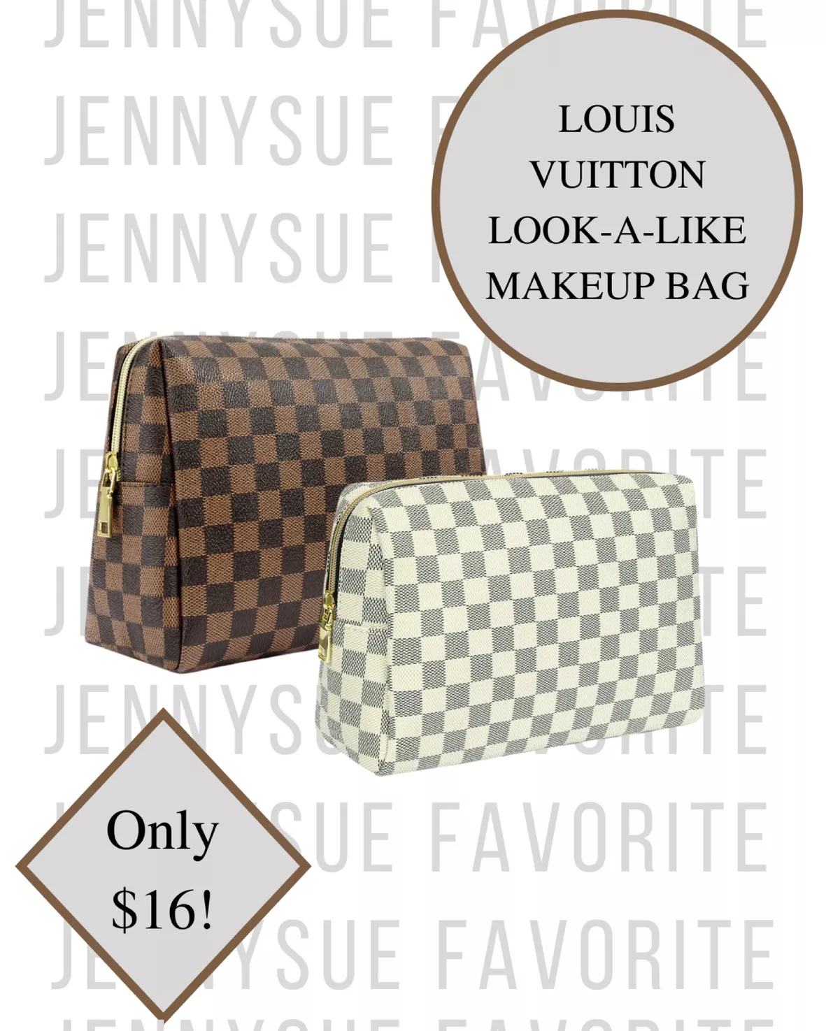 Aokur Makeup Bag Cosmetic Bag Travelling Checkered Make Up Bag