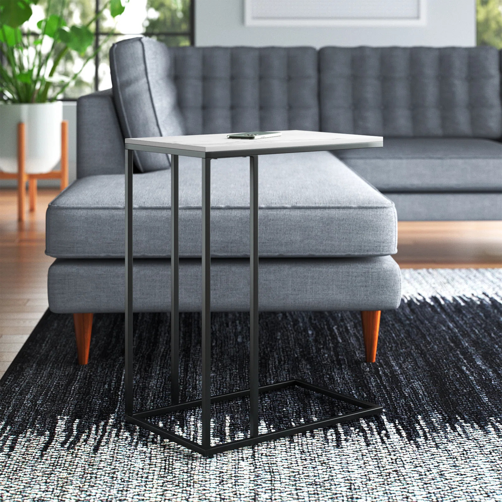 Ashana Marble Top C-Shaped End Table | Wayfair North America