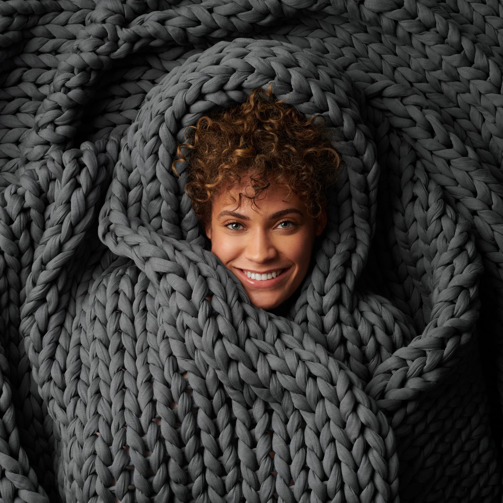 Bearaby Cotton Hand-Knit Weighted Blankets for Adults - Chunky Knit Blanket - Sustainable, Breath... | Amazon (US)