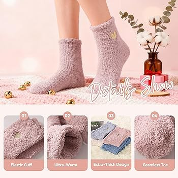 Zando Women's Soft Fuzzy Socks - Thick, Warm, Fluffy, Comfy Home Sleeping Socks | Amazon (US)