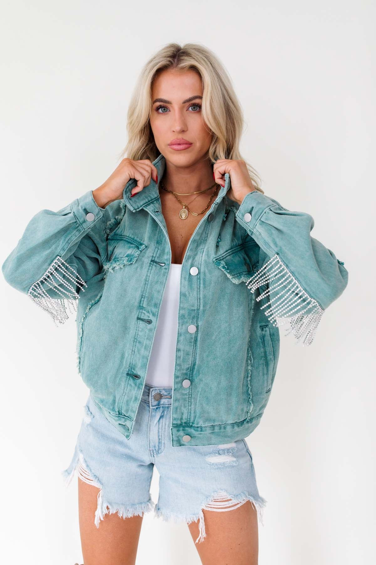 Carson Rhinestone Fringe Jacket | The Post
