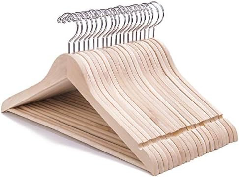 Nature Smile 20 Pack Premium Adult Unfinished Natural Solid Wooden Clothes Hangers Wood Suit Coat... | Amazon (US)