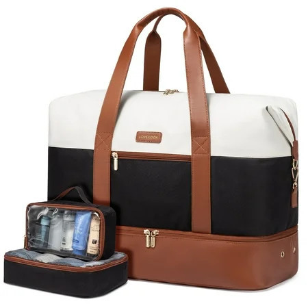 Lovevook Travel Duffel Bag for Women, Large Weekender Overnight Bag, Carry-on Gym Bag with Separate Shoes Compartment, Mom Hospital Bags for Labor and Delivery with 2 Packing Cubes | Walmart (US)