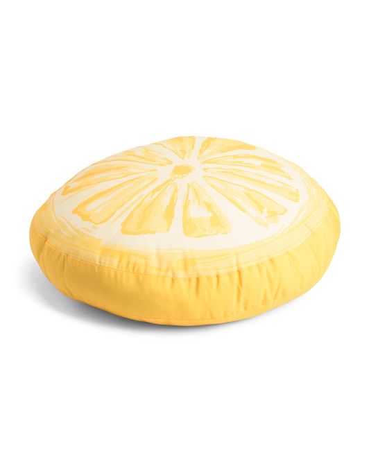 28x28 Outdoor Round Lemon Floor Cushion | TJ Maxx
